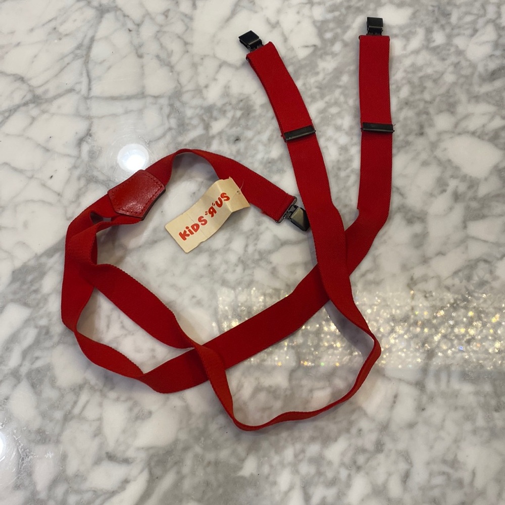 NWT vintage kids r us red suspenders